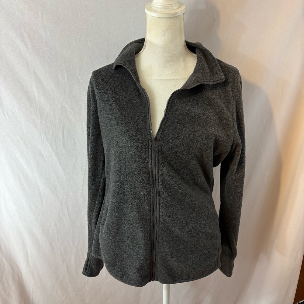Old Navy Charcoal Gray Teddy Fleece Full-Zip Jacket